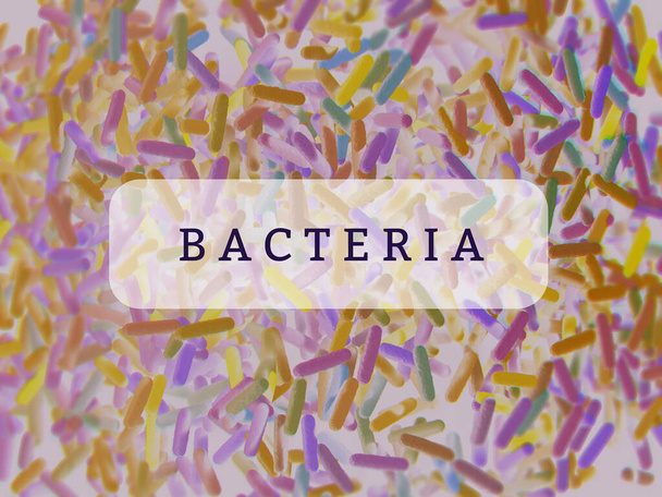 Bactérias do microbioma. Imagem microscópica de bactérias intestinais. Ilustração 3D
. - Foto, Imagem