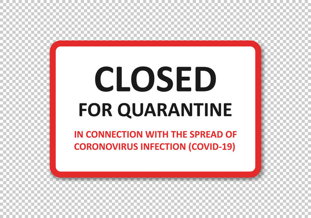 Suljettu karanteenikoronaviruksen COVID-19-epidemian vuoksi. Lautanen on suljettu ovien takia. Vektori EPS 10
 - Vektori, kuva
