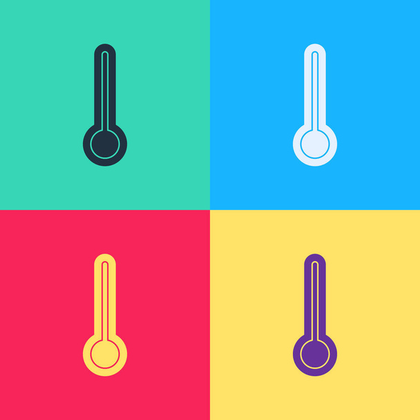 Pop art Medical thermometer for medical examination icon isolated on color background.  Vector Illustration - Vector, Image