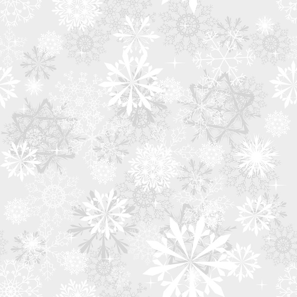 シームレスな雪片背景 - ベクター画像