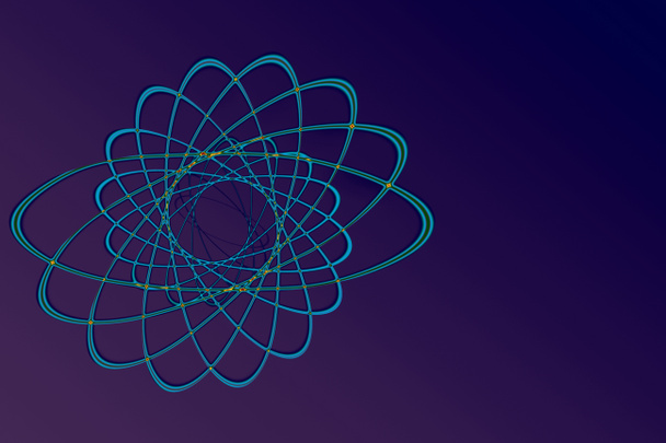 Icona Atomo. Segno scientifico. Un simbolo atomico. Elettroni e protoni nucleari
 - Foto, immagini