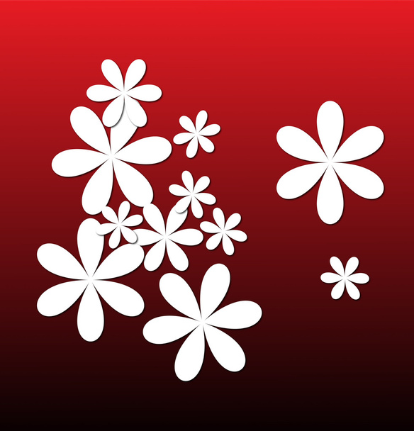 red background with flowers for a design - Wektor, obraz