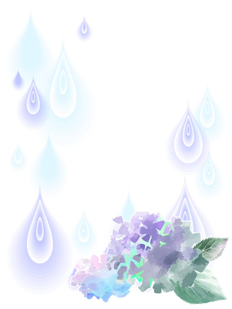 Watercolor hydrangea background material illustration - Vector, Image