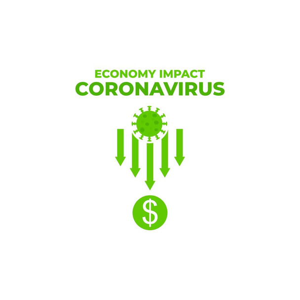 経済が経済に影響を及ぼすのはコロナウイルスが - ベクター画像