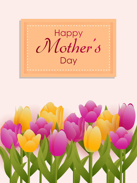 Illustration of floral greetings card design for Happy Mothers Day celebration - Вектор,изображение