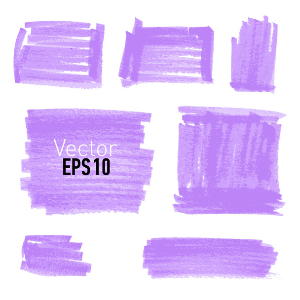 Conjunto de manchas de pintura púrpura para su diseño
. - Vector, Imagen