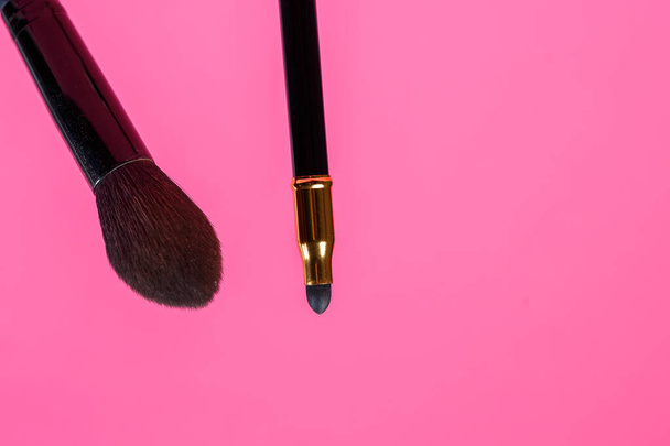 Makeup brush for eyes. Eyeliner. Sponge applicator for blending the pencil. - Photo, Image