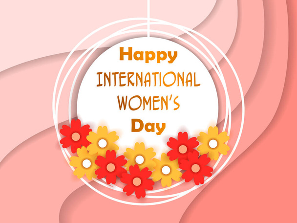 Εικονογράφηση της όμορφης γυναίκας για Happy Παγκόσμια Ημέρα της Γυναίκας Χαιρετισμούς Ιστορικό - Διάνυσμα, εικόνα