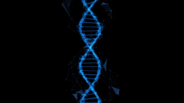 Δομή DNA - δεσοξυριβονουκλεϊκό οξύ. 3D animation για την ιατρική επιστημονική έρευνα RNA και τη βιολογία γενετική μοριακή εργαστηριακή μελέτη. 4K. - Πλάνα, βίντεο