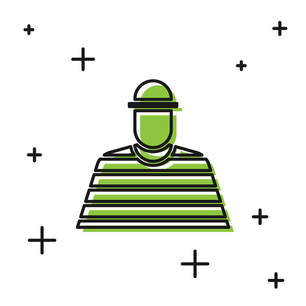 Black Prisoner icon isolated on white background.  Vector Illustration - Vector, Image