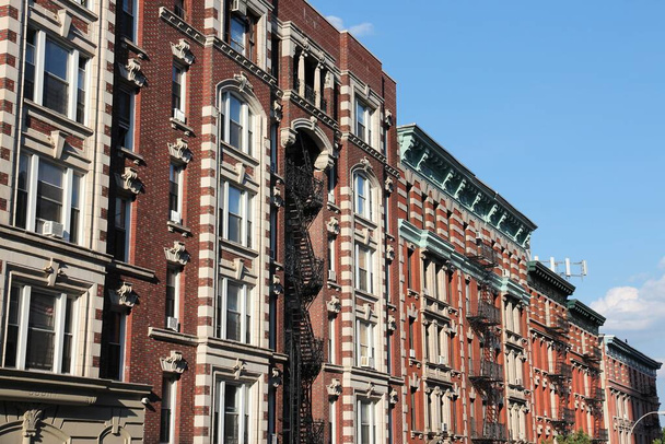 Upper West Side residential street in Manhattan, New York City. - Foto, Imagem