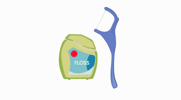 Dentist tools toothpick floss and floss icon. Vector Illustration  - Vector, Image
