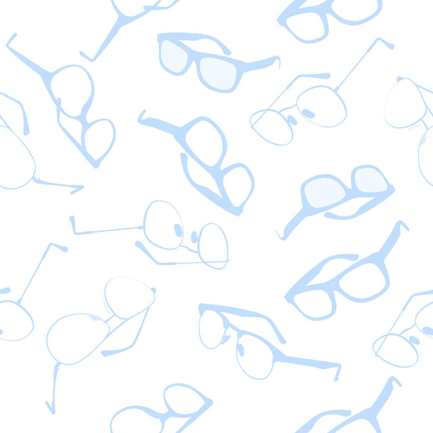 Patrón sin costura vectorial con gafas azules
 - Vector, Imagen