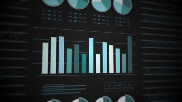 Statistics, financial market data, analysis and reports, numbers and graphs. Loopable animated opening video 4K. - Footage, Video