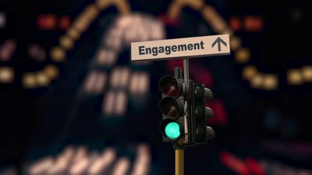 Straßenschild weist Weg zum Engagement - Filmmaterial, Video