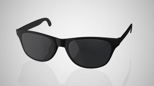 Πολύχρωμα καλοκαιρινά γυαλιά ηλίου αλλάζουν χρώματα. 3D απόδοση 4K. - Πλάνα, βίντεο
