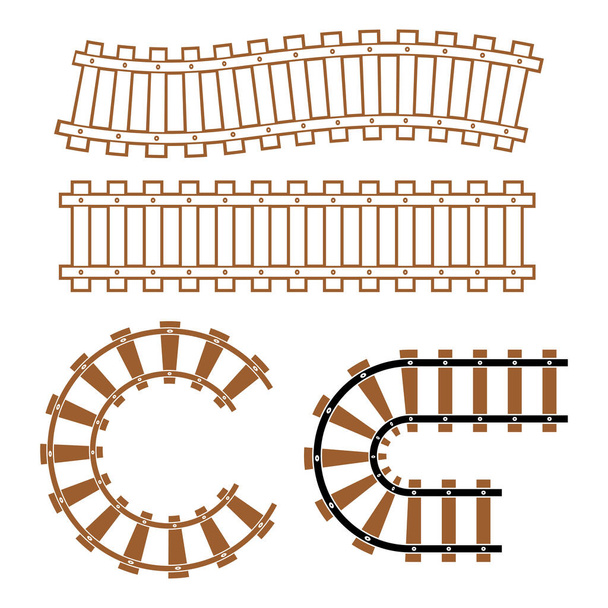 Train railroad vector image - Vector, Image