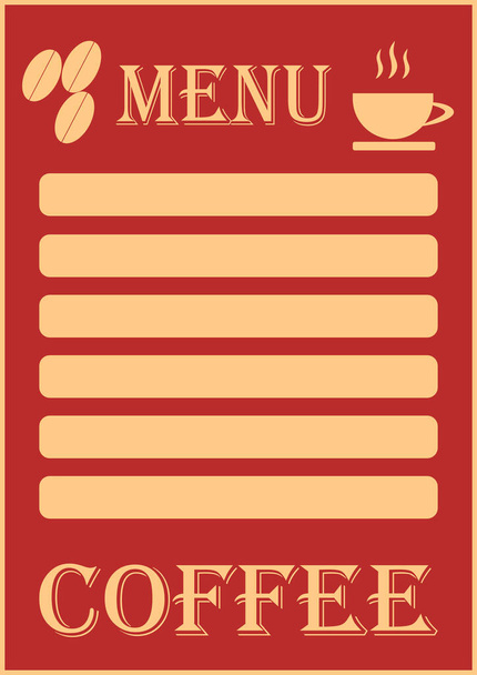 Template for text for coffee shop cafe menu. - Vector, Image