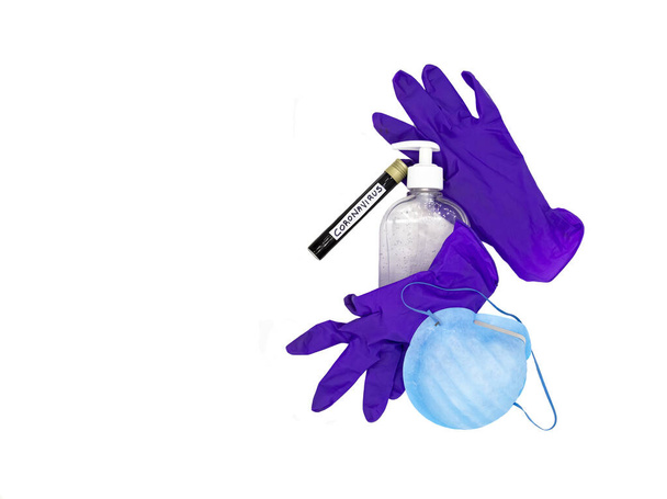 Traitement médical de fond sur fond blanc du test Ebola, coronavirus, covide-19, pour urgence sanitaire
 - Photo, image