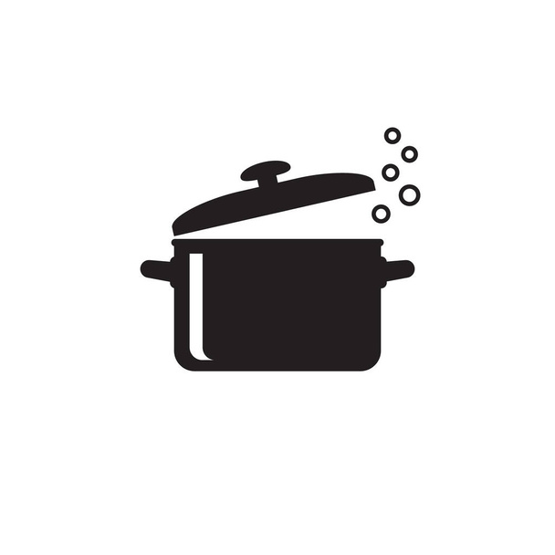 Cocinar icono de la cacerola, Pot vector icono aislado - Vector, imagen