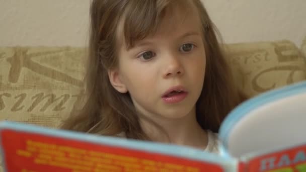 Κοριτσάκι που διαβάζει ένα βιβλίο - Πλάνα, βίντεο