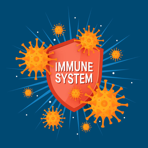Immune system icon in cartoon style, vector - Wektor, obraz