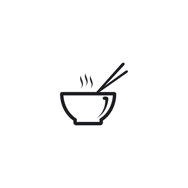 Noodle bowl logo  design vector ilustration template - Vector, Image