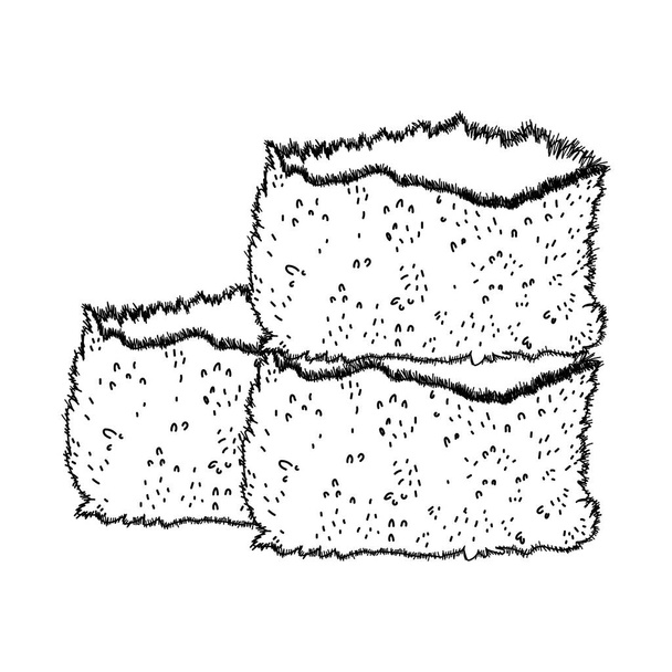 ferme pile de foin icône isolée sur fond blanc style ligne
 - Vecteur, image