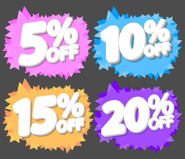 Set Sale banners design template, discount tags, app icons, vector illustration - Vettoriali, immagini