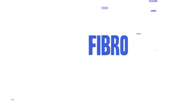 Fibro animated λέξη σύννεφο σε λευκό φόντο. - Πλάνα, βίντεο