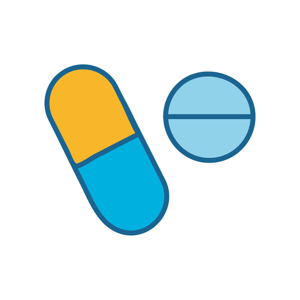 Pills line and fill style icon vector design - Vector, Image