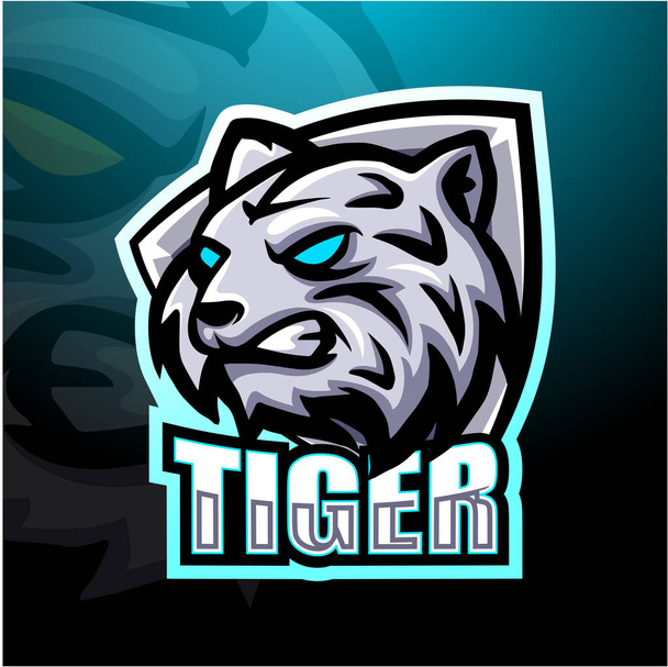 Vector illustration of White tiger mascot esport logo design - Vector, Image
