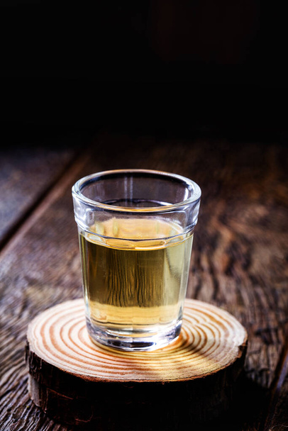high-grade distilled alcohol. Brazilian cachaca, drip, vodka, white rum, spirits, sake. - Photo, Image