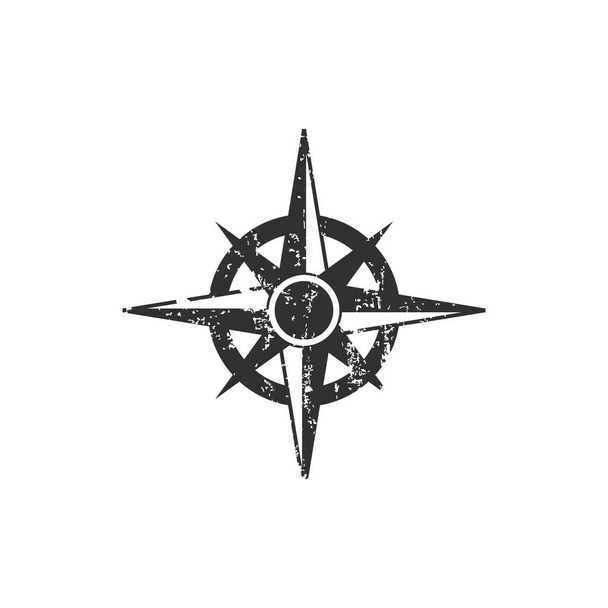 Distressed Compass Rose, Grunge-Effekt. Aktienvektorabbildung isoliert - Vektor, Bild