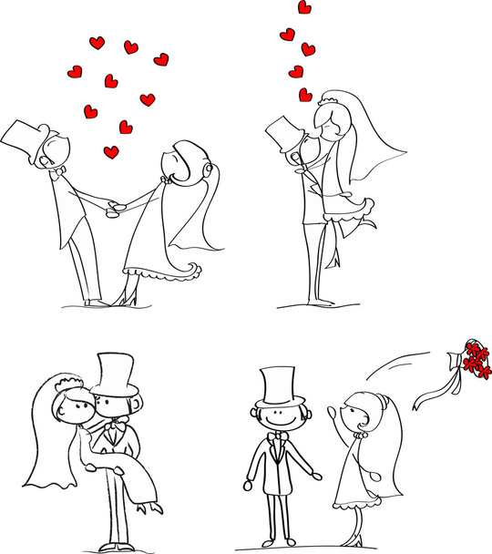 Cartone animato foto di nozze
 - Vettoriali, immagini