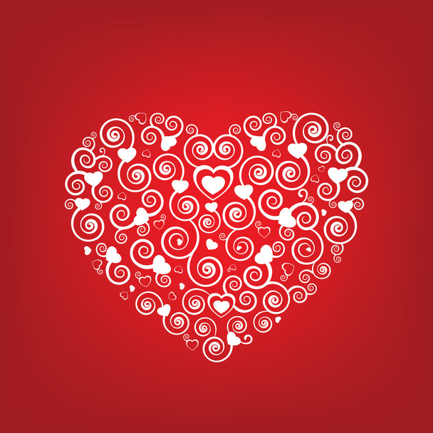 Swirly Heart Shape vector illustration - Vector, Image