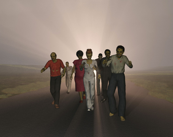 zombik séta egy út - Fotó, kép