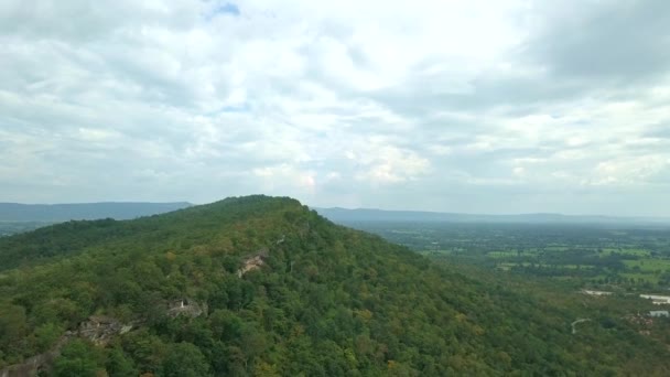 Aerial view landscape of Wat Khao Chong Chad along Phu Phan Krum national park, nong wua so district, udon thani province, travel destination in thailand - Footage, Video