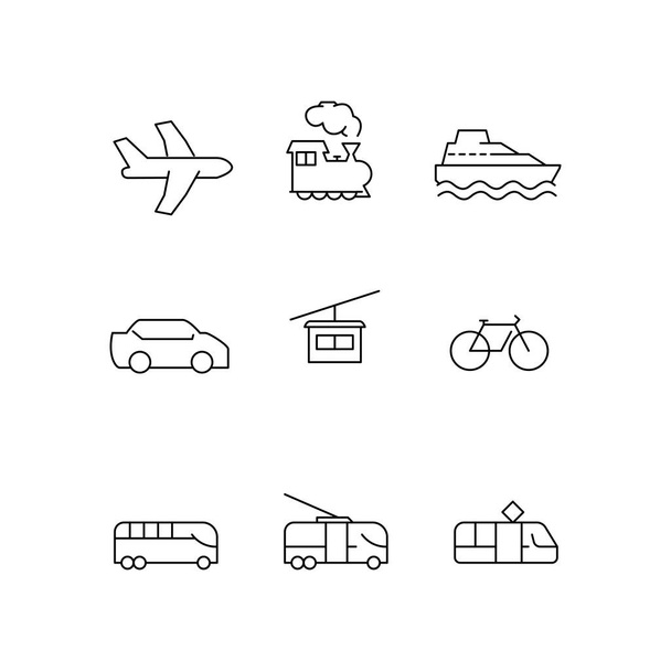 iconos de transporte vectorial sobre fondo blanco
 - Vector, Imagen