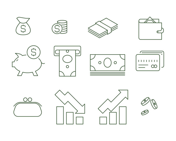 vector finance icons on white background - Vector, Image
