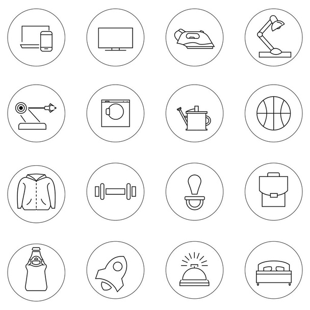 vector service icons in circles on white background - Vector, Image