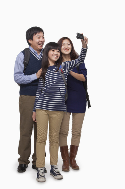 Rodzina biorąc obraz z aparatu cyfrowego - Zdjęcie, obraz