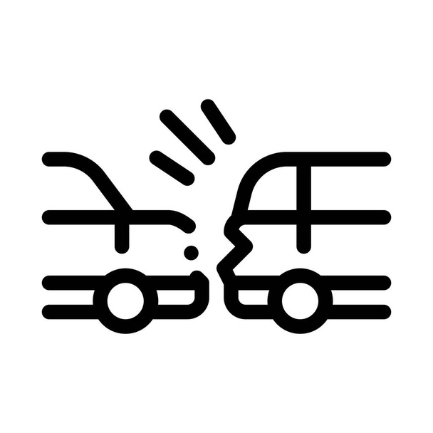 minimum dangerous distance between cars icon vector outline illustration - Vector, Image