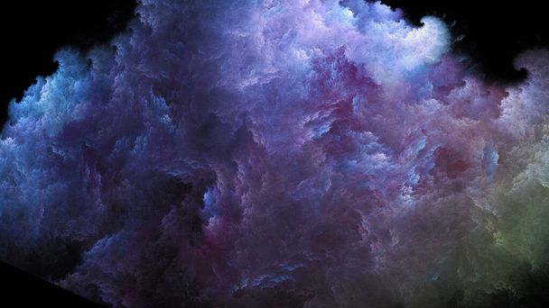 Abstrait rose et bleu beau fond fractal sous la forme de nuages et de plumes et convient pour une utilisation dans des projets d'imagination, de créativité et de design. - Photo, image