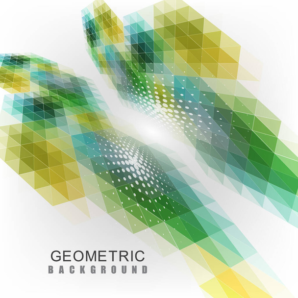 Abstraktní geometrické pozadí s barevnými trojúhelníky. Vektorová ilustrace. Návrh brožury - Vektor, obrázek