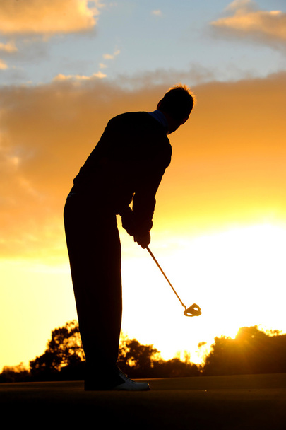 male golfer silhouette - Photo, Image