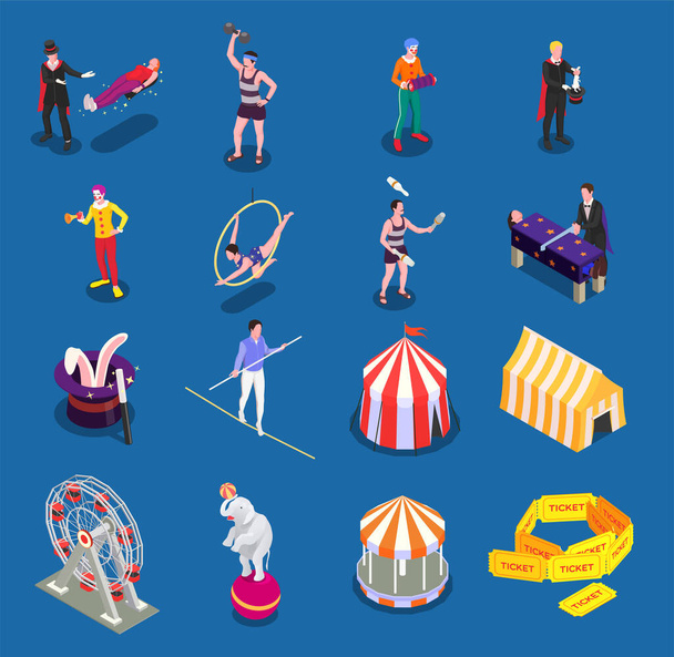 Conjunto de iconos de circo
 - Vector, imagen
