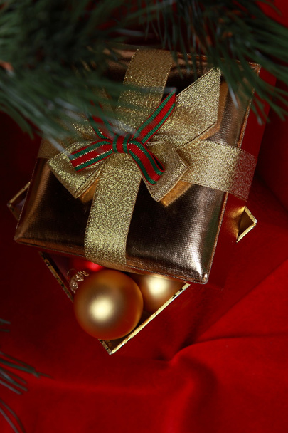 Christmas gift under Christmas tree - Zdjęcie, obraz