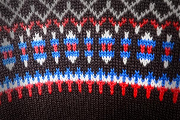 Tissu tricoté à motifs colorés fond texture
. - Photo, image