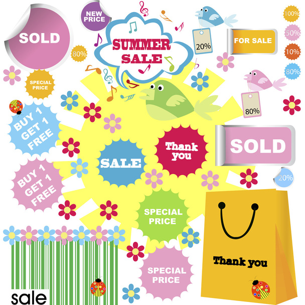 Набір літнього розпродажу з торговими наклейками
 - Фото, зображення